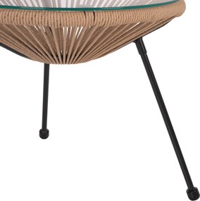 ΣΕΤ ΕΞΩΤΕΡΙΚΟΥ ΧΩΡΟΥ 3ΤΜΧ ACAPULCO HM21100 TWISTED WICKER-ΜΕΤΑΛΛΟ