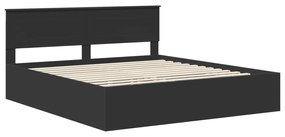 vidaXL Σκελετός Κρεβατιού Μαύρο 200 x 200 cm Επεξεργασμένο ξύλο