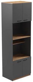 Ντουλάπα κουζίνας Rowan σε oak-ανθρακί απόχρωση 60x42x182εκ Υλικό: 15mm melamine board 230-000097