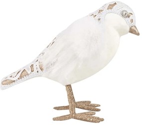 Χριστουγεννιάτικη Διακοσμητική Φιγούρα Πουλί 240052 20x12x17cm White-Gold