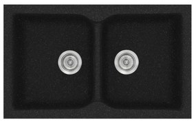 Sanitec Classic 336 Granite Black Ένθετος Νεροχύτης 90cm