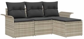 vidaXL Σετ Καναπέ Κήπου 4 pcs Γκρι 55 x 55 x 37εκ συνθετικό ρατάν
