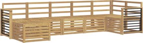 vidaXL Σειρά Καναπέ Εξωτερικού 7 pcs Λευκό
