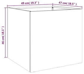 Ζαρντινιέρα Μαύρη 49x47x46 εκ. από Χάλυβα Ψυχρής Έλασης - Μαύρο