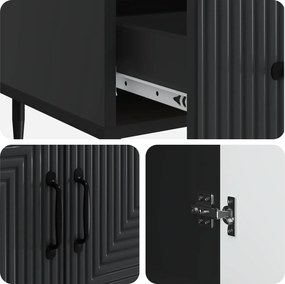 vidaXL Πλαϊνό γραφείο Μαύρο 66 x 34,5 x 95 εκ. Επεξεργασμένο Ξύλο
