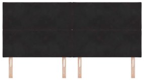 vidaXL LED Κεφαλάρι με φώτα λωρίδας LED Μαύρο 200 cm Βελούδο