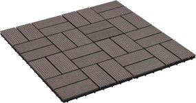 vidaXL Πλάκα Κατασκευής 11 pcs Σκούρο Καφέ 30 x 30 cm WPC
