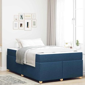 vidaXL Σκελετός Κρεβατιού με στρώμα Μπλε 120 x 200 cm ύφασμα