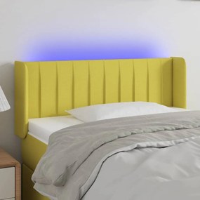 Κεφαλάρι Κρεβατιού LED Πράσινο 103x16x78/88 εκ. Υφασμάτινο - Πράσινο