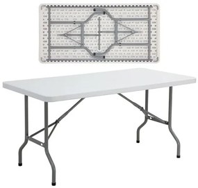 BLOW Τραπέζι Συνεδρίου - Catering Πτυσσόμενο, Μέταλλο Βαφή Γκρι, HDPE Άσπρο  152x76x74cm [-Άσπρο/Γκρι-] [-Μέταλλο/PP - ABS - Polywood-] ΕΟ171