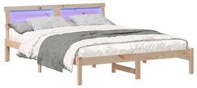vidaXL Σκελετός Κρεβατιού Καφέ 140 x 200 cm Μασίφ ξύλο πεύκου