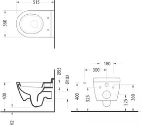 Serel Smart SM2500 - Κρεμαστή λεκάνη - Απλό