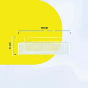 Μεταλλικό Ράφι Τοίχου 40x15x14cm σε Άσπρο ή Μαύρο - Άσπρο