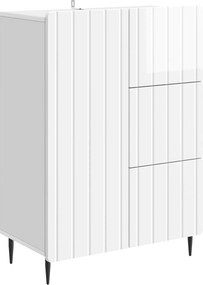 vidaXL Πλαϊνό γραφείο Γυαλιστερό Λευκό 66 x 34,5 x 91,5 εκ