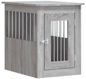 vidaXL Κλουβί Σκύλου Γκρι Sonoma 45x62x59 εκ. από Επεξεργ. Ξύλο