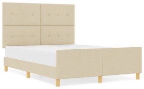 vidaXL Κρεβάτι Κρέμ 160x200 εκ Υφάσμα