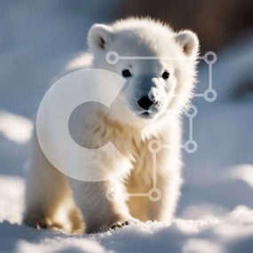 Intra Συλλεκτικό Ξύλινο Παζλ Plywood 4mm - Αξιολάτρευτο πολικό αρκουδάκι που στέκεται στο χιόνι Σε Ξύλινο Κουτί - Διαστάσεις: 10x10 cm – 25 κομμάτια