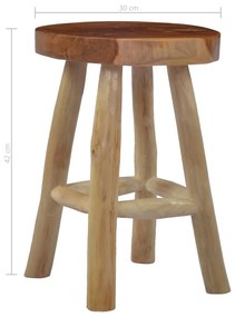 vidaXL Σκαμπό Καφέ από Μασίφ Ξύλο Teak
