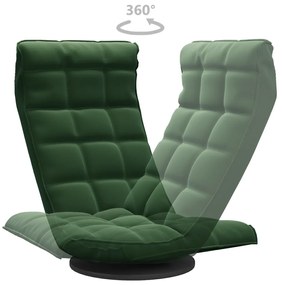 vidaXL Καρέκλα Δαπέδου Περιστρεφόμενη Σκούρο Πράσινο Βελούδινη
