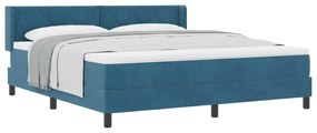 vidaXL Κρεβάτι Box Spring με Στρώμα  Σκούρο Μπλε 180x200 εκ. Βελούδο