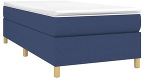 vidaXL Κρεβάτι Boxspring με Στρώμα Μπλε 80x200 εκ. Υφασμάτινο