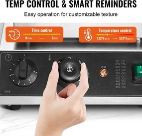 VEVOR 4PCS Commercial Waffle Maker Round Waffle Iron Machine 1750W Non-Stick