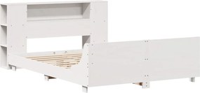 vidaXL Σκελετός Κρεβ. Χωρίς Στρώμα Λευκό 160x200 εκ Μασίφ Πεύκο