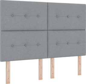 vidaXL Κρεβάτι box spring με στρώμα Ανοιχτό γκρι 140 x 200 cm Ύφασμα