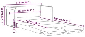 Καναπές-Κρεβάτι Δαπέδου 2 σε 1 Μπορντό 122x204x55εκ. Βελούδινος 353960