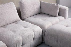 Corner Sofa Amaris 3 Seater With Pouffe - Light Grey Light Grey