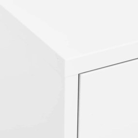 vidaXL Ντουλάπι Αποθήκευσης Λευκό 80 x 35 x 101,5 εκ. Ατσάλινο