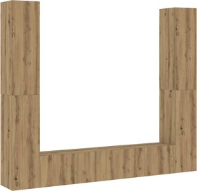 vidaXL 6 τεμαχίων σετ επίτοιχου ντουλαπιού τηλεόρασης