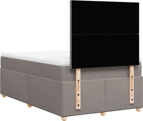 vidaXL Κρεβάτι Boxspring με Στρώμα Taupe 120x200 εκ. Υφασμάτινο