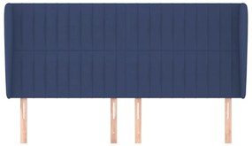 Κεφαλάρι με Πτερύγια Μπλε 203x23x118/128 εκ. Υφασμάτινο - Μπλε