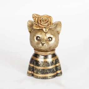Διακοσμητική Γάτα 752-11591 10,5x9x18cm Gold-Black Estheti Home Polyresin