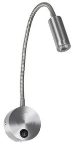 GOOSE 61691 Φωτιστικό Τοίχου-Απλίκα LED 3W 300lm 36° AC 220-240V IP20-Reading Light-Θερμό Λευκό 2700K Ασημί Αλουμίν Globostar-61 61691