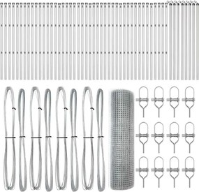 vidaXL Στύλος Περιφράξεων Ασημί 100 x 0,4 μ (25 x 25 χλστ πλέγμα)