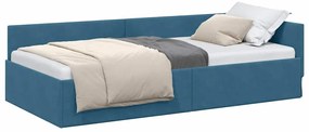vidaXL Κρεβάτι Γωνίας Μπλε 80 x 200 cm Βελούδο και Εργοστασιακό ξύλο