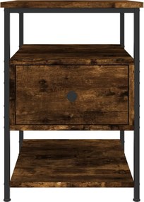 vidaXL Κομοδίνα 2 τεμ. Καπνιστή Δρυς 40 x 42 x 56 εκ. Επεξεργ. Ξύλο