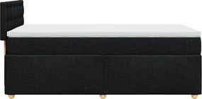 vidaXL Κρεβάτι Boxspring με Στρώμα Μαύρο 80 x 200 εκ. Υφασμάτινο