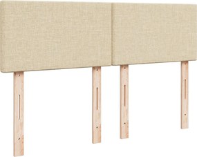 vidaXL Κρεβάτι Boxspring με Στρώμα Κρεμ 140x190 εκ. Υφασμάτινο