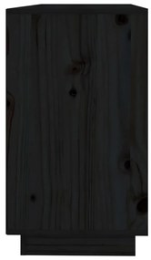 Μπουφές με Συρτάρια Μαύρος 111x34x60 εκ. από Μασίφ Ξύλο Πεύκου - Μαύρο