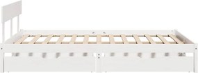 vidaXL Σκελετός Κρεβ. Χωρίς Στρώμα Λευκό 160x200 εκ Μασίφ Πεύκο