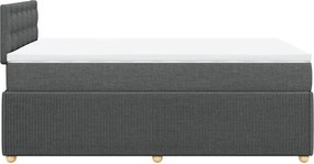 vidaXL Κρεβάτι Boxspring με Στρώμα Σκούρο Γκρι 120x190 εκ Υφασμάτινο