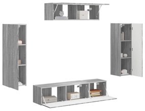 vidaXL Ντουλάπι TV 3 pcs Γκρίζο Σονομα