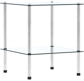 vidaXL Ραφιέρα 2 Επιπέδων Διαφανής 40 x 40 x 47 εκ. από Ψημένο Γυαλί