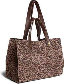 Μεγάλη shopper τσάντα από δέρμα με λεοπάρ τύπωμα, Ava