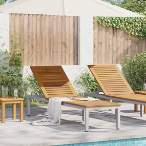 vidaXL Ξαπλώστρα Γκρι 200x55x35 εκ Μονοκόμματο Ξύλο Ακακίας