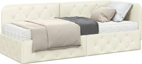 vidaXL Κρεβάτι Γωνίας Κρεμ 80 x 200 cm Βελούδο