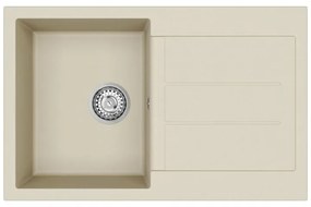 Helika Tesa SQT 101 Ένθετος Γρανιτένιος Νεροχύτης Μ78xΠ50cm Εκρού